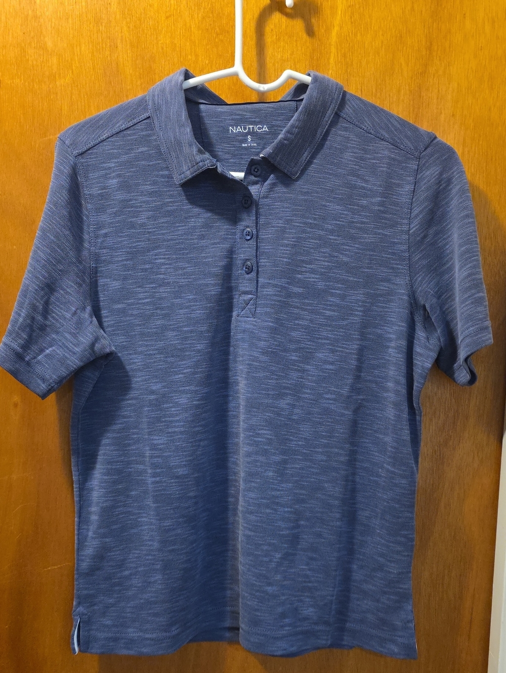 Nautica Women's Heathered Navy Blue Polo